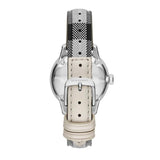 Burberry Classic Stone Silver Dial Horseberry Black Leather Strap Watch for Women - BU10103