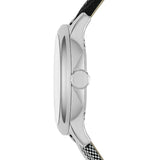 Burberry Classic Stone Silver Dial Horseberry Black Leather Strap Watch for Women - BU10103