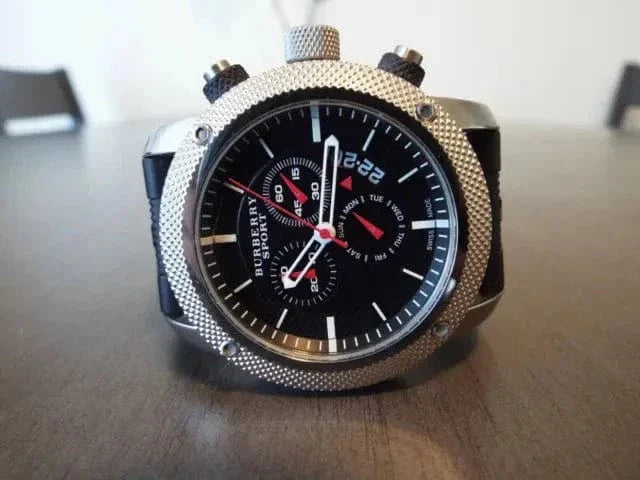 Burberry Endurance Sport Chronograph Black Dial Black Rubber Strap Watch for Men - BU7700