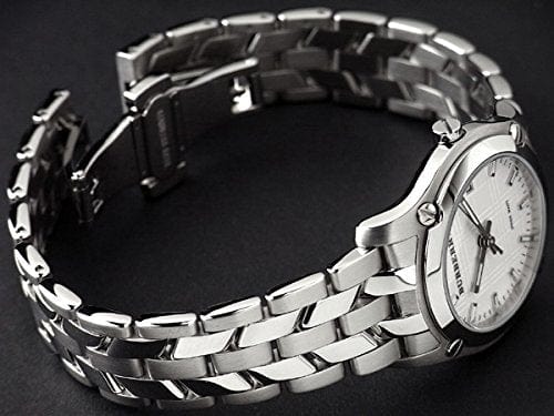 Burberry Heritage Check White Dial Silver Steel Strap Watch for Women - BU1853