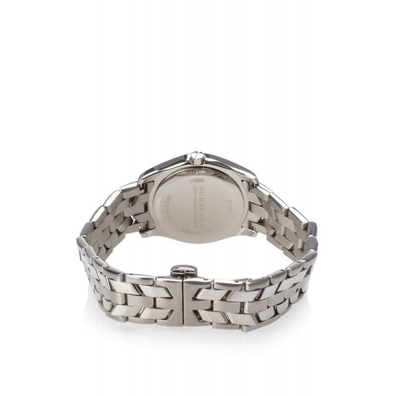 Burberry Heritage Check White Dial Silver Steel Strap Watch for Women - BU1853