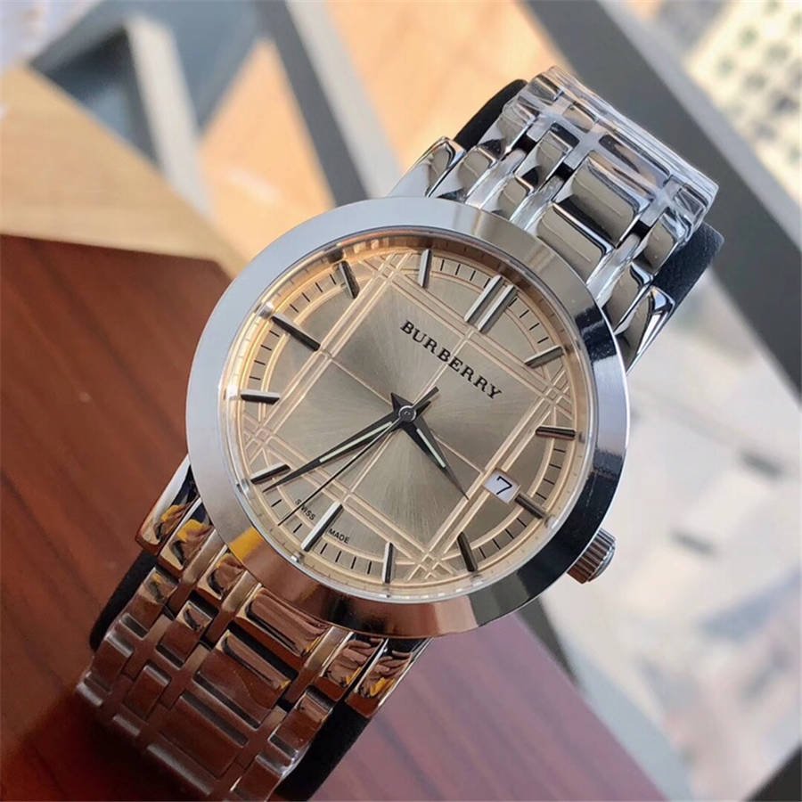 Burberry Heritage Collection Rose Gold Dial Silver Steel Strap Watch for Men - BU1352