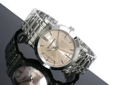 Burberry Heritage Collection Rose Gold Dial Silver Steel Strap Watch for Men - BU1352