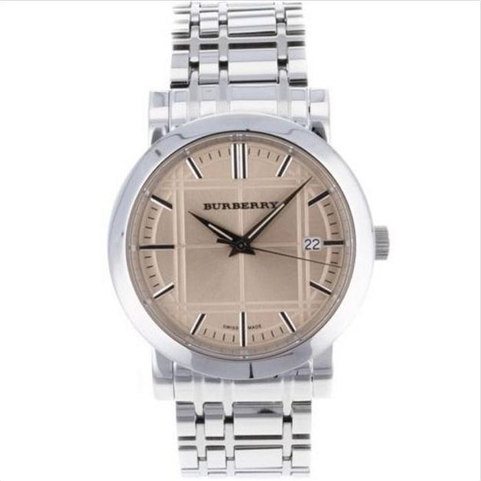 Burberry Heritage Collection Rose Gold Dial Silver Steel Strap Watch for Men - BU1352