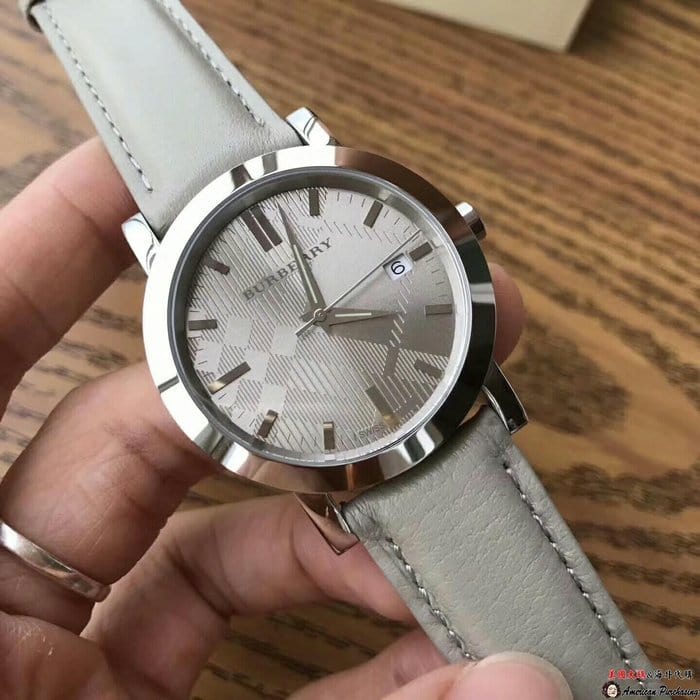 Burberry Heritage Grey Dial Beige Leather Strap Unisex Watch - BU1754