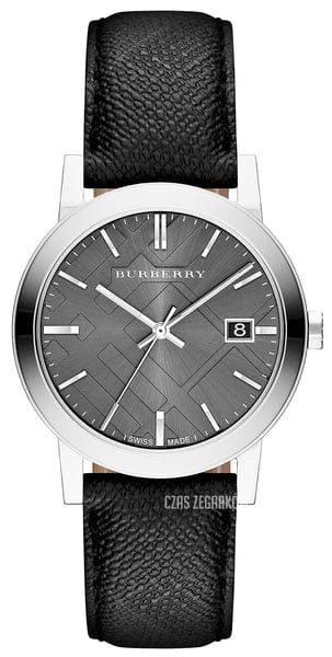 Burberry Heritage Grey Dial Black Leather Strap Watch for Men - BU9024