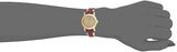 Burberry Heritage Nova Gold Dial Haymarket Red Leather Strap Watch for Women - BU9111