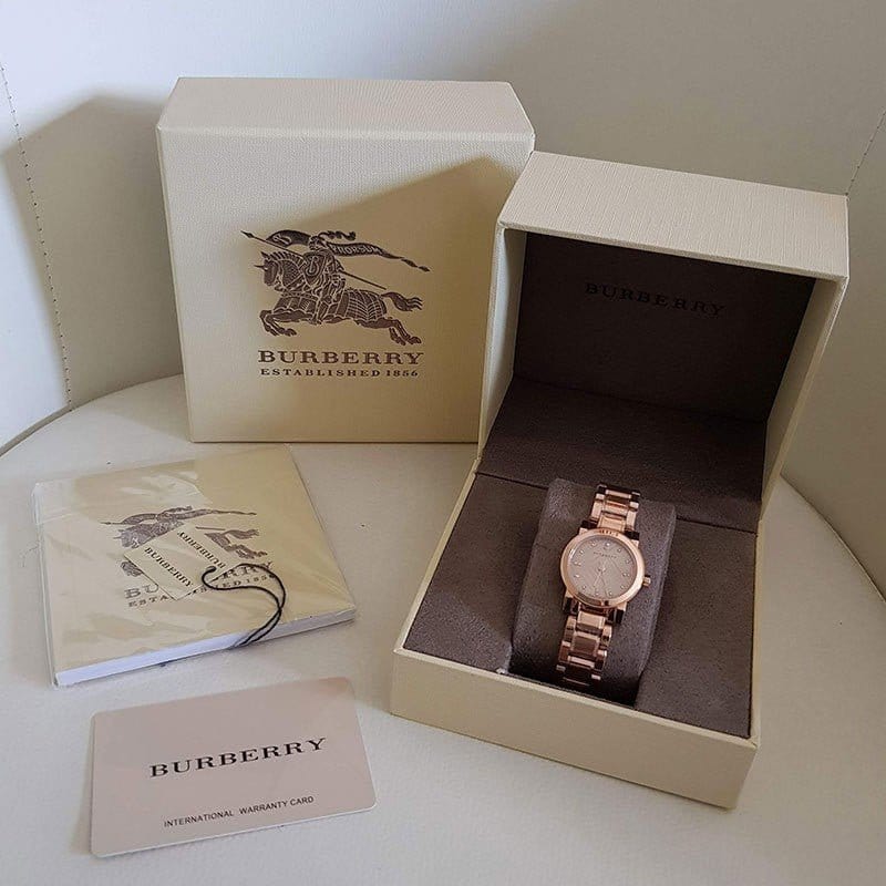 Burberry Heritage Rose Gold Dial Rose Gold Steel Strap Watch for Women - BU9215