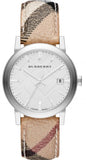 Burberry The City Silver Dial Brown Leather Strap Watch for Women - BU9025