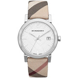 Burberry The City Nova Silver Dial Brown Leather Strap Watch for Women - BU9212