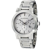 Burberry The City Chronograph Silver Dial Silver Steel Strap Watch for Men - BU9350