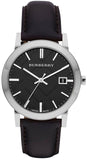 Burberry The City Black Dial Black Leather Strap Watch for Men - BU9009