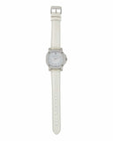 Burberry The Britain Diamonds Mother of Pearl Dial White Leather Strap Watch for Women - BBY1800