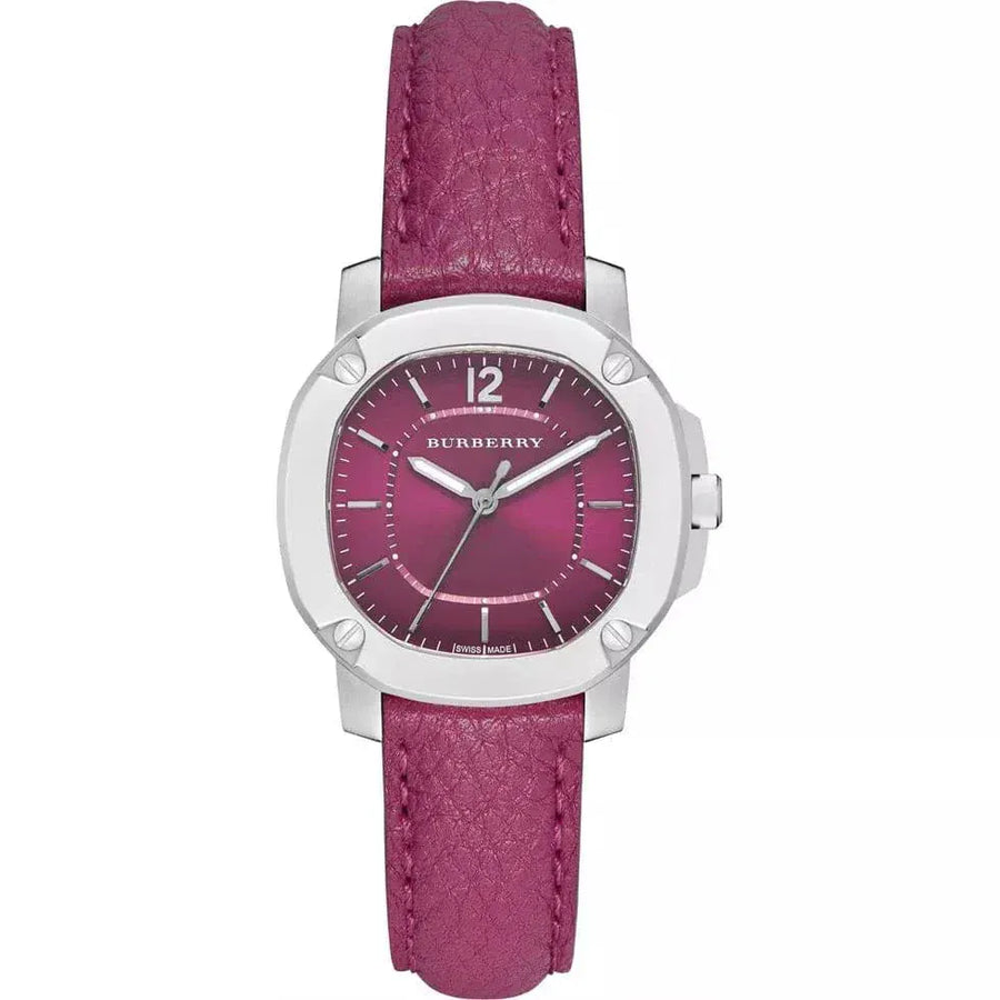 Burberry The Britain Pink Dial Pink Leather Strap Watch for Women - BBY1715