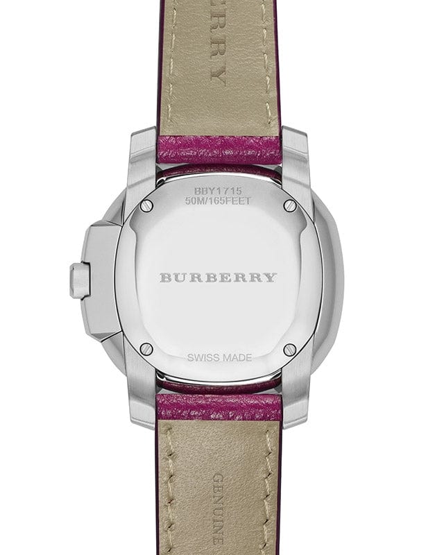 Burberry The Britain Pink Dial Pink Leather Strap Watch for Women - BBY1715