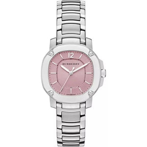 Burberry The Britain Pink Dial Silver Steel Strap Watch for Women - BBY1704