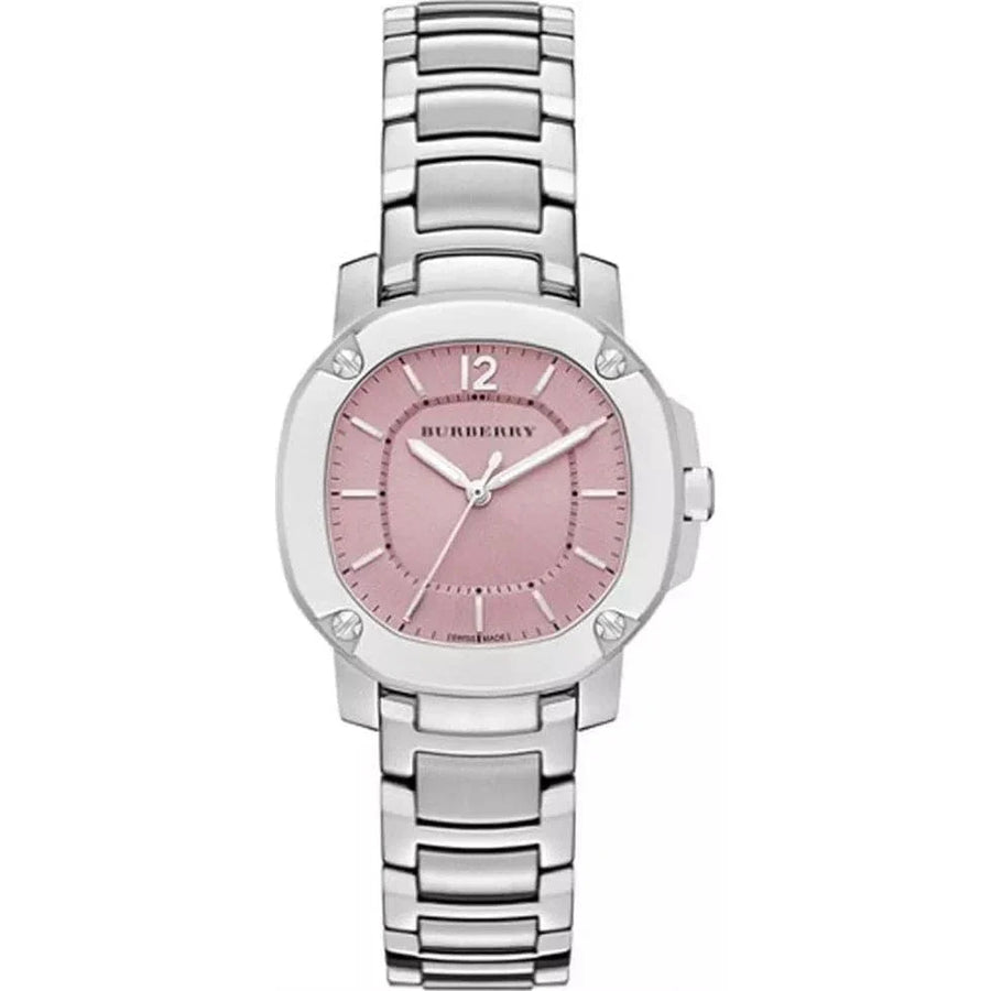 Burberry The Britain Pink Dial Silver Steel Strap Watch for Women - BBY1704