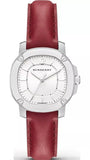 Burberry Brit The Britain White Dial Red Leather Strap Watch for Women - BBY1705