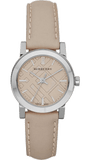 Burberry The City Beige Dial Beige Leather Strap Watch for Women - BU9207
