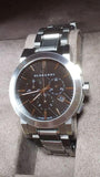 Burberry The City Black Dial Silver Steel Strap Watch for Men - BU9351