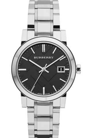 Burberry The City Black Dial Silver Steel Strap Watch for Women - BU9101