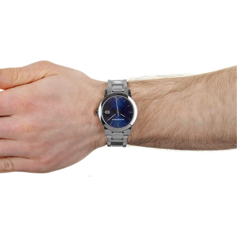 Burberry The City Blue Dial Silver Steel Strap Watch for Men - BU9031