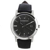 Burberry The City Grey Dial Black Leather Strap Watch for Men - BU9030