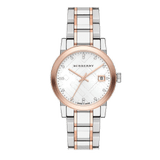 Burberry The City Diamonds White Dial Two Tone Steel Strap Watch for Women - BU9127