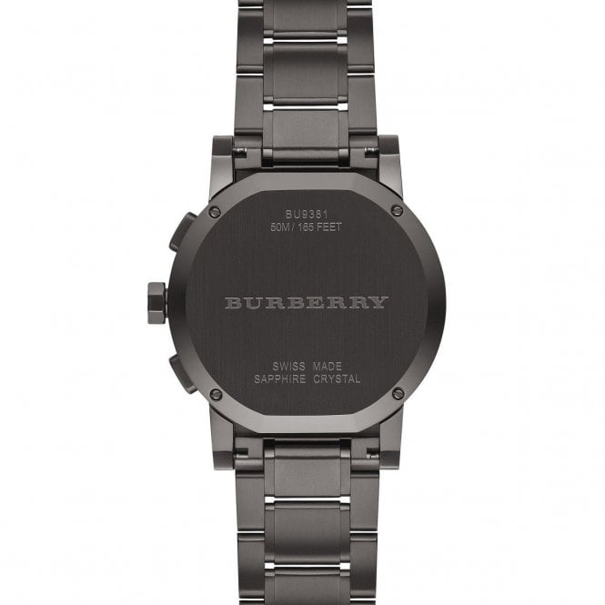 Burberry The City Grey Dial Gunmetal Grey Steel Strap Watch for Men - BU9381