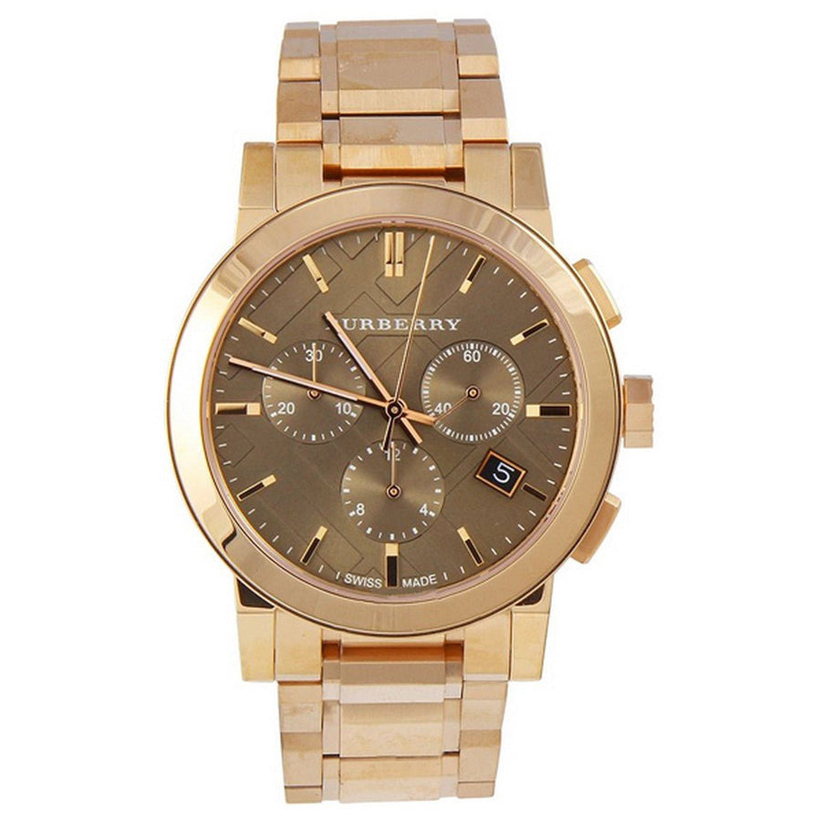 Burberry The City Grey Dial Rose Gold Steel Strap Watch for Men - BU9353