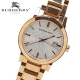 Burberry The City White Dial Rose Gold Steel Strap Watch for Women - BU9004