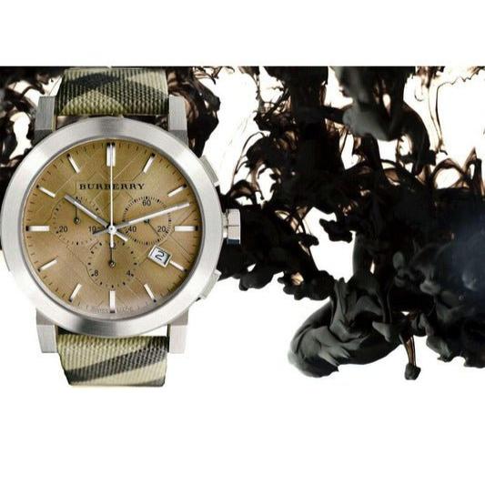 Burberry The City Smoked Brown Dial Brown Leather Strap Watch for Men - BU9361