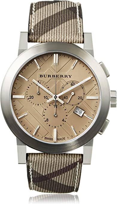 Burberry The City Smoked Brown Dial Brown Leather Strap Watch for Men - BU9361