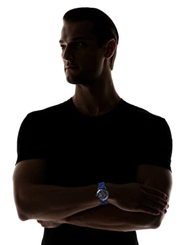Burberry The City Sport Chronograph Black Dial Blue Rubber Strap Watch For Men - BU9807