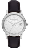 Burberry The City White Dial Black Leather Strap Watch for Men - BU9008