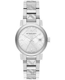 Burberry The City White Dial Silver Steel Strap Watch for Women - BU9144