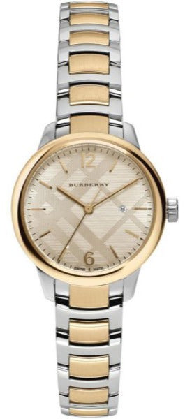 Burberry The Classic Champagne Gold Dial Two Tone Steel Strap Watch for Women - BU10118
