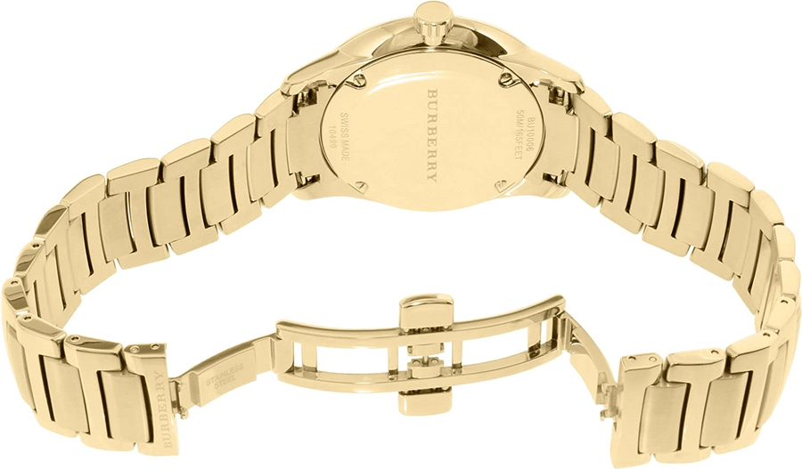 Burberry The Classic Gold Dial Gold Steel Strap Watch for Men - BU10006