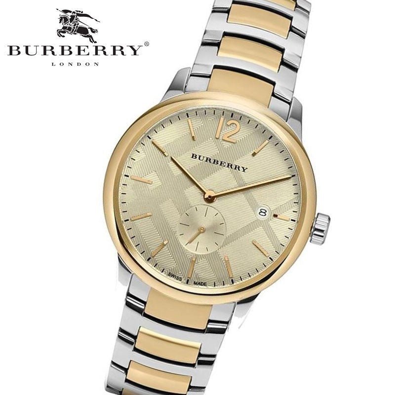 Burberry The Classic Gold Dial Two Tone Steel Strap Watch for Men - BU10011