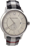 Burberry The Classic Horseferry Silver Dial Black Leather Strap Watch for Men - BU10002