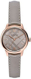 Burberry The Classic Quartz Grey Dial Grey Leather Strap Watch For Women - BU10119