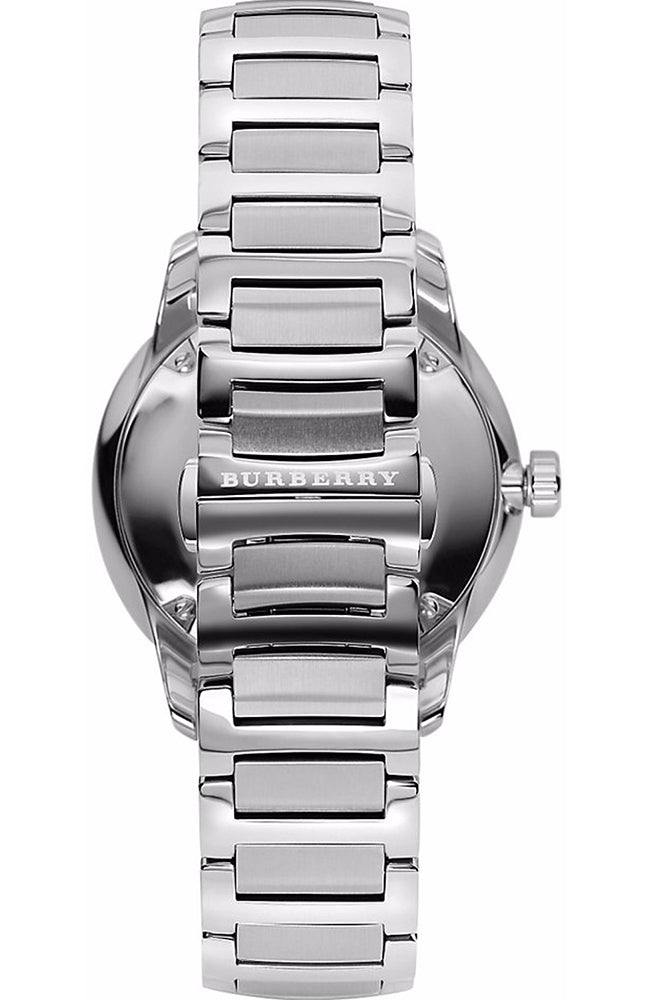 Burberry The Classic Round Black Dial Silver Steel Strap Watch for Men - BU10005