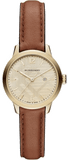 Burberry The Classic Champagne Gold Dial Brown Leather Strap Watch for Women - BU10101