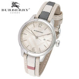 Burberry The City Silver Dial Brown Leather Strap Watch for Women - BU9136