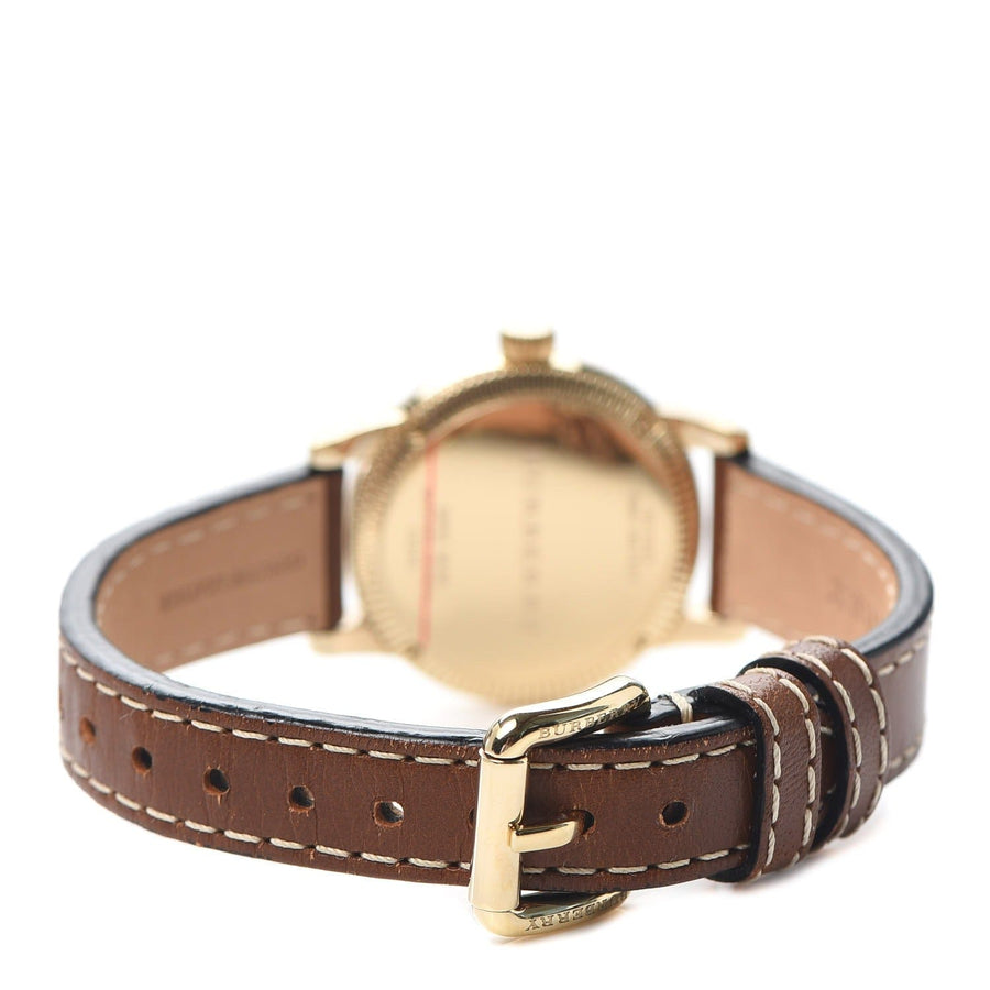 Burberry The Utilitarian White Dial Brown Leather Strap Watch for Women - BU7865