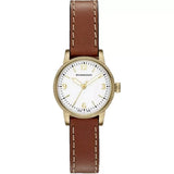 Burberry The Utilitarian White Dial Brown Leather Strap Watch for Women - BU7865