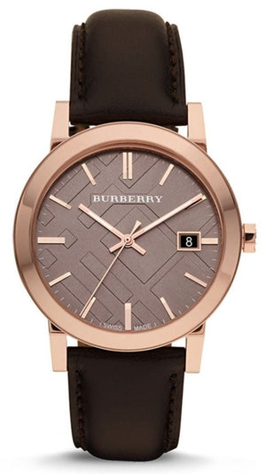 Burberry The City Brown Dial Brown Leather Strap Watch for Men - BU9013