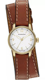 Burberry Utilitarian White Dial Brown Leather Strap Watch for Women - BU7850