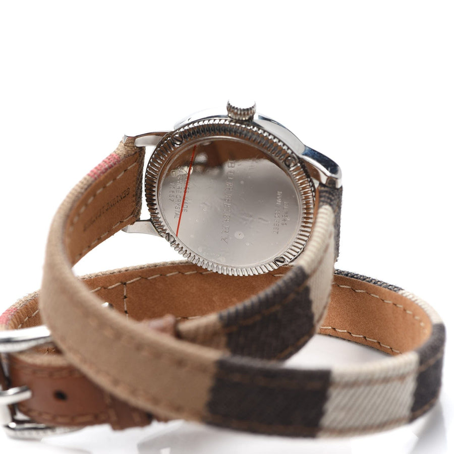 Burberry Utilitarian White Dial Multicolor Leather Strap Watch for Women - BU7849