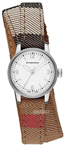 Burberry Utilitarian White Dial Multicolor Leather Strap Watch for Women - BU7849